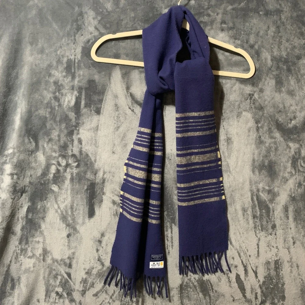 Montana State University Wool Scaft Navy Blue OS Unisex Faribault USA Made EUC